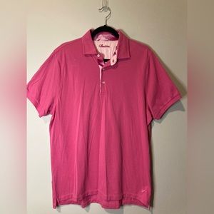 Stenstroms Mens Size XL Short Sleeve 3 Button Cotton Polo Shirt Pink